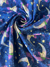 Load image into Gallery viewer, All Hallow's Eve Halloween Moon Navy Fabric by Jim Shore for Benartex