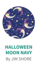 Load image into Gallery viewer, All Hallow's Eve Halloween Moon Navy Fabric by Jim Shore for Benartex