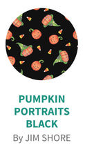 Load image into Gallery viewer, All Hallow's Eve Pumpkin Portraits Black Fabric by Jim Shore for Benartex