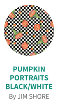 Load image into Gallery viewer, All Hallow's Eve Pumpkin Portraits Black/White Fabric by Jim Shore for Benartex