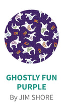 Load image into Gallery viewer, All Hallow's Eve Ghostly Fun Purple Fabric by Jim Shore for Benartex