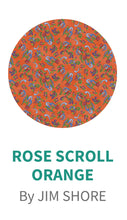 Load image into Gallery viewer, All Hallow's Eve Rose Scroll Orange Fabric by Jim Shore for Benartex