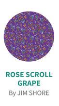 Load image into Gallery viewer, All Hallow's Eve Rose Scroll Grape Fabric by Jim Shore for Benartex