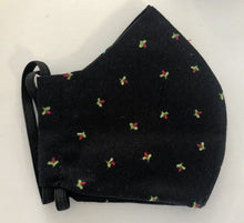 Load image into Gallery viewer, Fabric Face Mask - Black & Tiny Roses