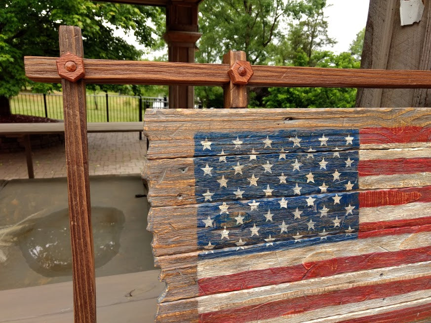 Pallet Wood and Shutter Slat American Flag - Scavenger Chic