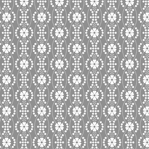 French Romance Octavia Grey Fabric by Jan Shore