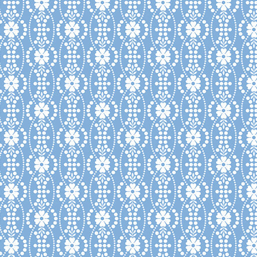 French Romance Octavia Blue Fabric by Jan Shore