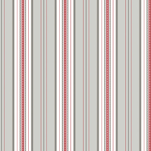 French Romance Simone Stripe Pink/Grey Fabric by Jan Shore