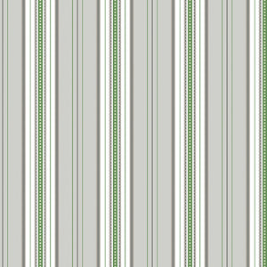 French Romance Simone Stripe Green/Grey Fabric by Jan Shore