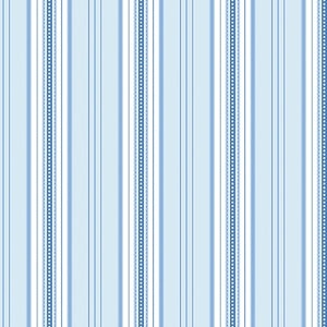 French Romance Simone Stripe Blue/White Fabric by Jan Shore