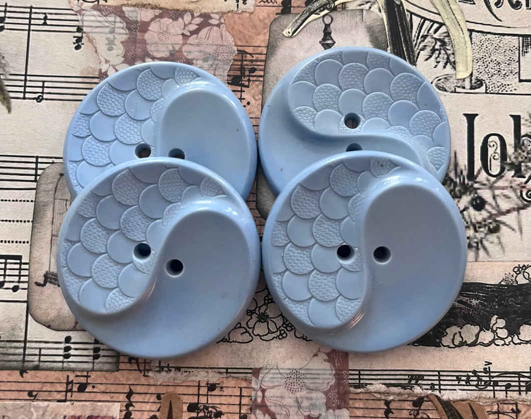 Vintage Plastic Buttons Light Blue