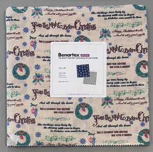 The Night Before Christmas Charm pack 10" Fabric by Jim Shore