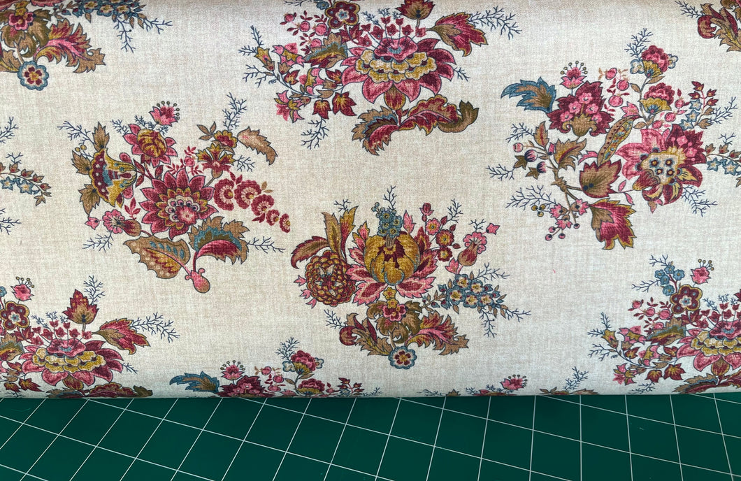 French Cottage Claudine Cream Fabric by Jan Shore