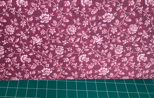 French Cottage Damask Cranberry Fabric by Jan Shore