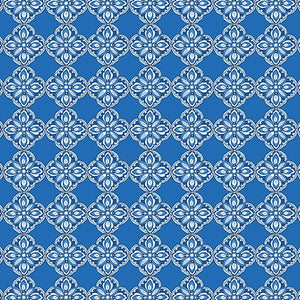 Bluesette Diamond Medallion Ocean Blue ~ Fabric By The Yard / Half Yard/ Fat Quarter