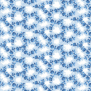 Bluesette Petite Floral Medium Blue ~ Fabric By The Yard / Half Yard/ Fat Quarter