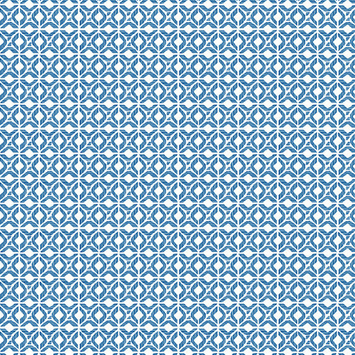 Bluesette Tile Geo Blue/ White ~ Fabric By The Yard / Half Yard/ Fat Quarter