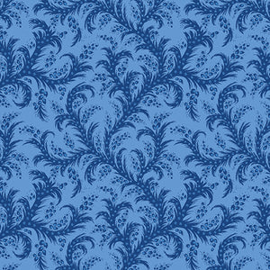 Bluesette Trailing Vine Blue ~ Fabric By The Yard / Half Yard/ Fat Quarter