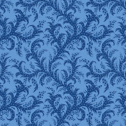 Bluesette Trailing Vine Blue ~ Fabric By The Yard / Half Yard/ Fat Quarter