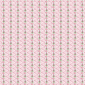 Garden Angels Heart Stripe Pink ~ Fabric By The Yard / Half Yard/ Fat Quarter
