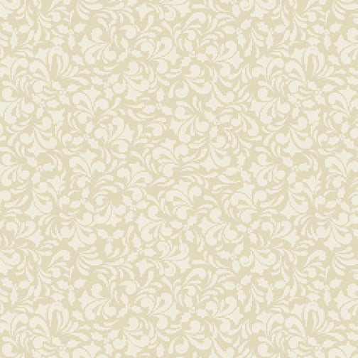 Nordic Noel Scroll Butter  ~ Fabric By The Yard / Half Yard/ Fat Quarter