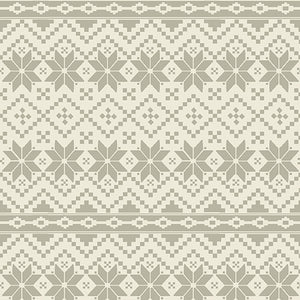 Nordic Noel Snowflake Star Cream/Grey  ~ Fabric By The Yard / Half Yard/ Fat Quarter