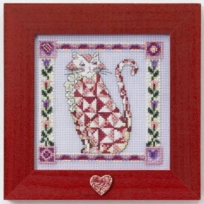 Cross Stitch Kit ~ Scarlet Quilted Cat