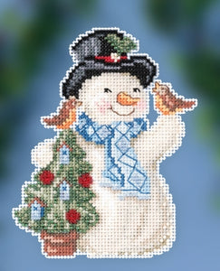 Cross Stitch Kit ~ Feathered Friends Snowman