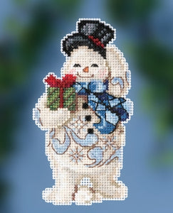 Cross Stitch Kit ~ Gift Giving Snowman