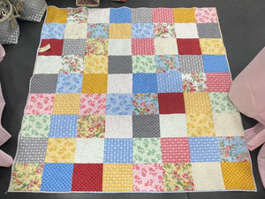 French Romance Block Quilt Kit With Backing