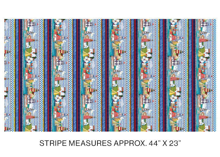 Copy of Shorelights Stripe Multi ~ Fabric By The Yard / Half Yard/ Fat Quarter
