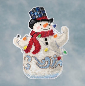 Cross Stitch Kit ~ Snowman With Lights